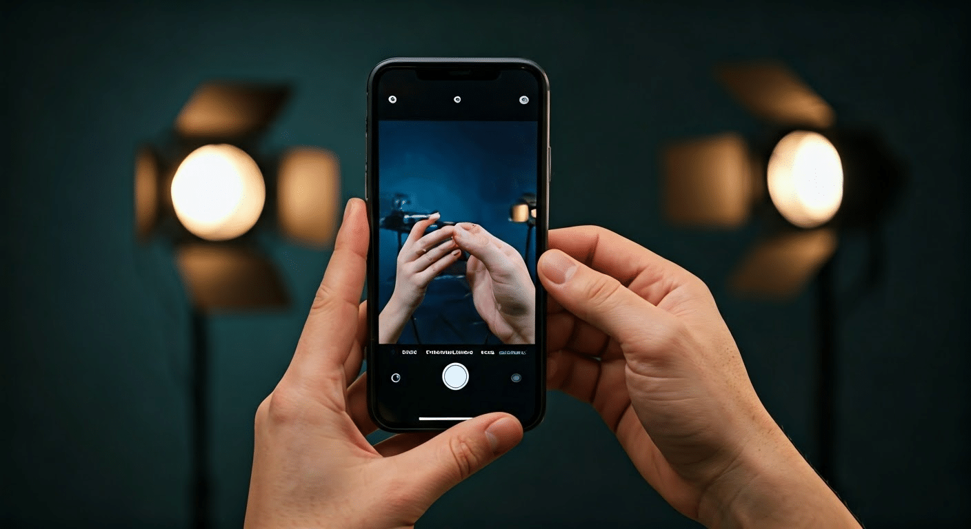 Close-up of hands fixing TikTok app on phone