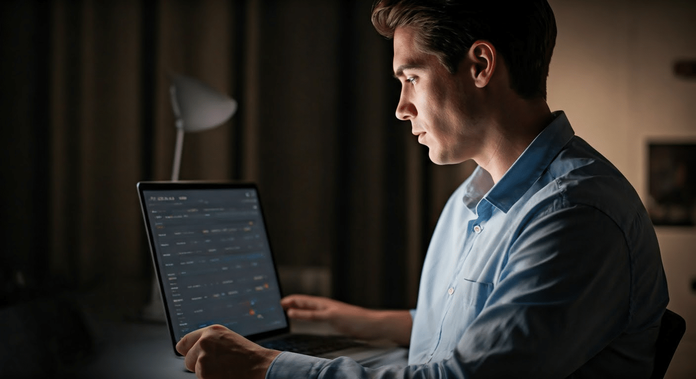 Instagram Algorithm 2025 - Marketer studying Instagram 2025 algorithm dashboard on a computer in a modern office