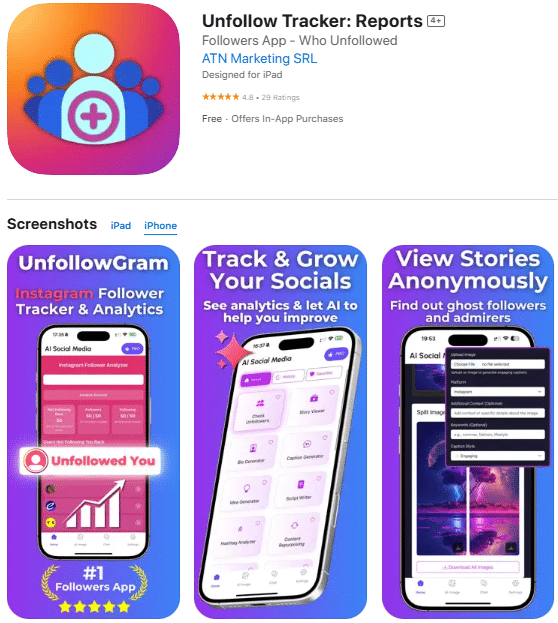 unfollowers app
