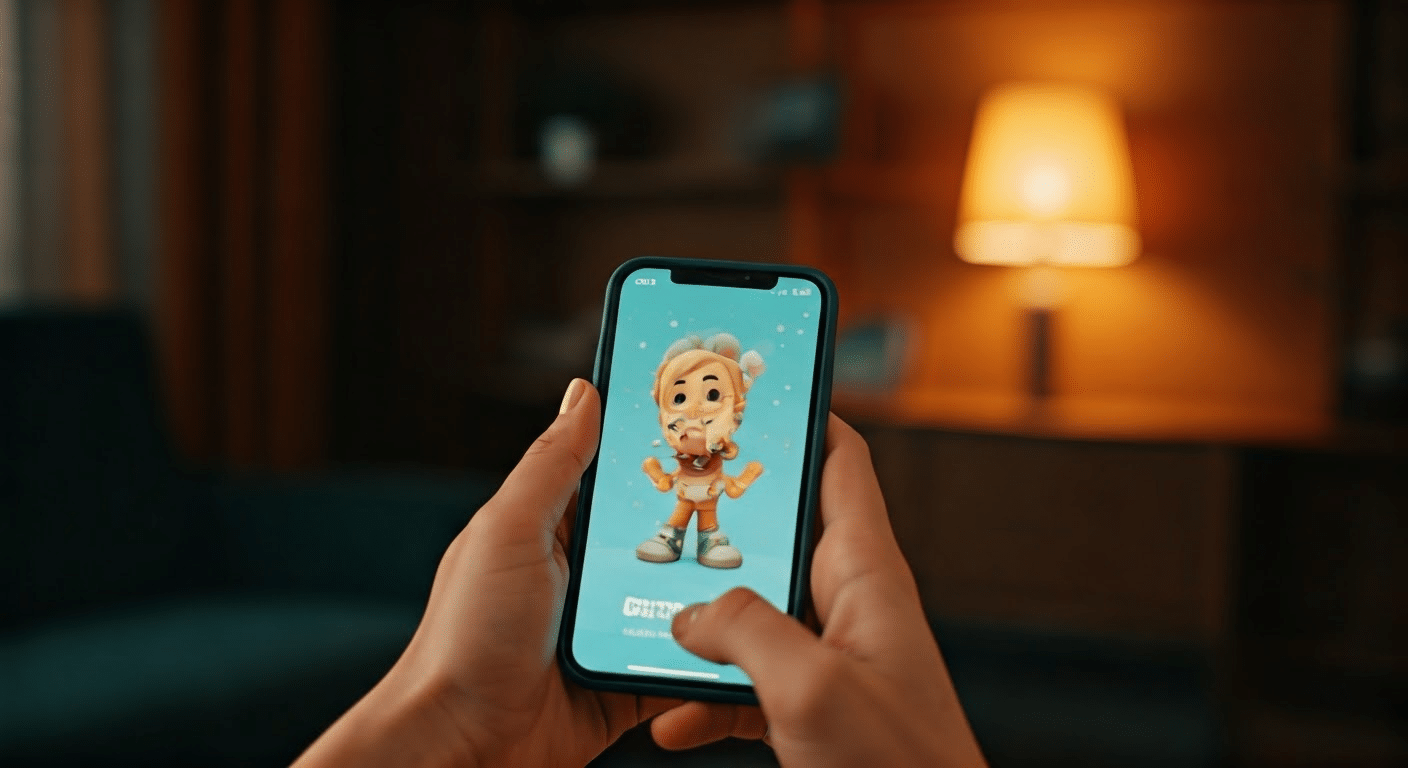 Bitmoji Meaning - Person personalizing Bitmoji avatar on phone, showcasing individuality