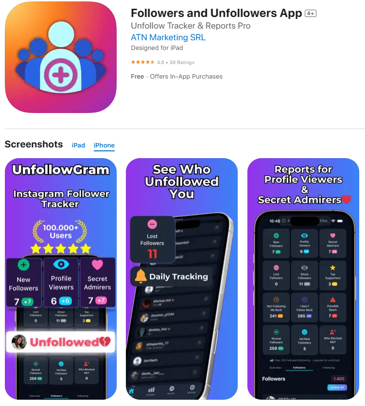 Instagram Unfollow Tracker App UnfollowGram