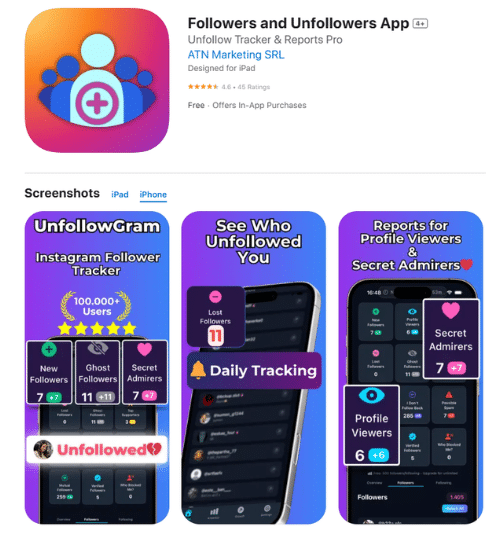 UnfollowGram iOS App