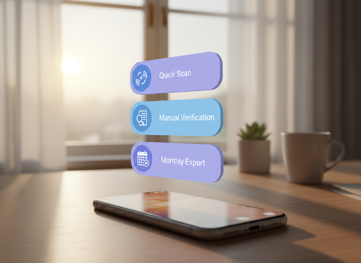 Safe vs Unsafe Instagram Trackers Explained: A clean digital checklist interface floating above a smartphone, showing a simpl