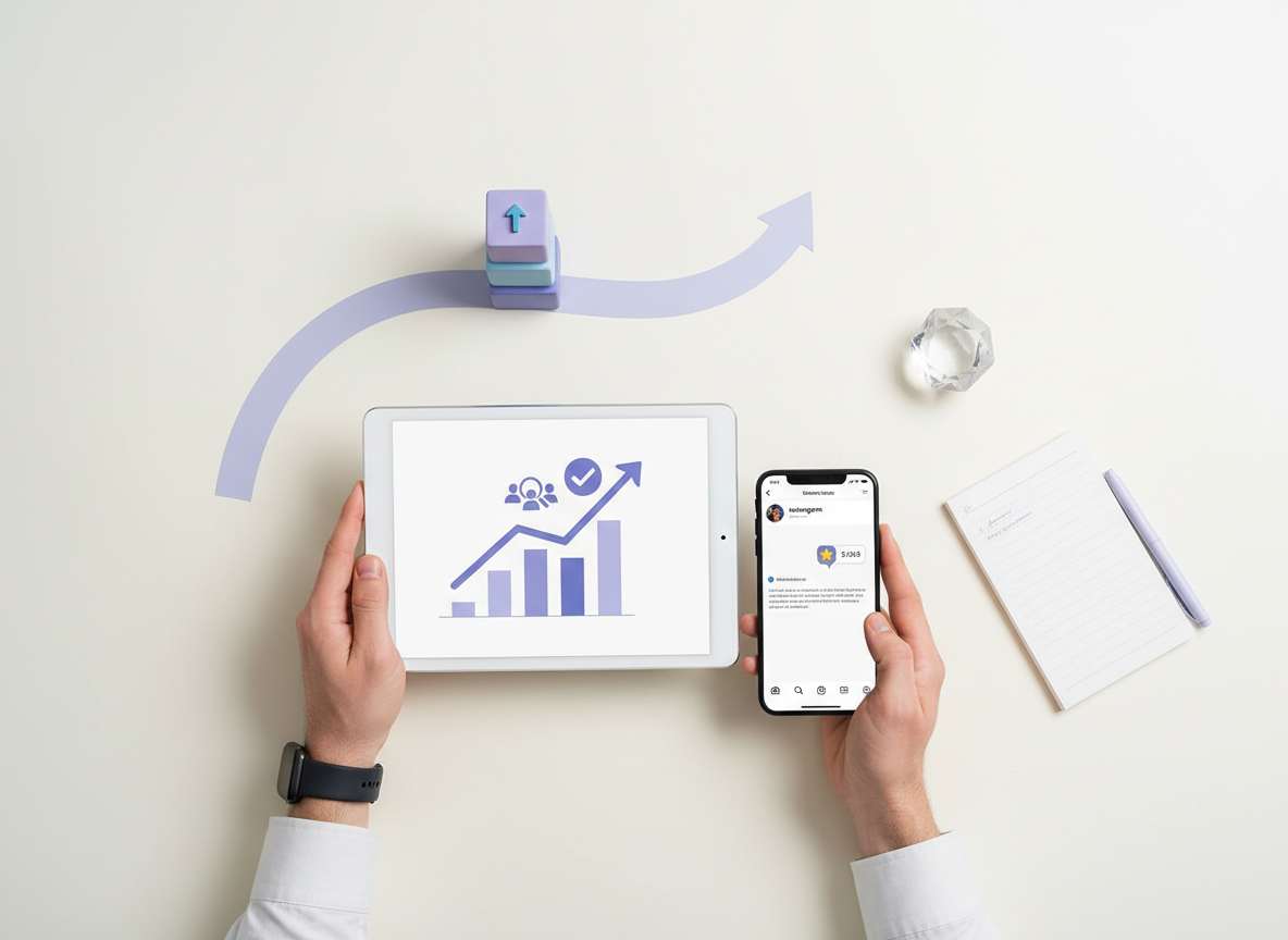 Follower Quality Score Explained: Clean professional photography, organized elements representing practical applic