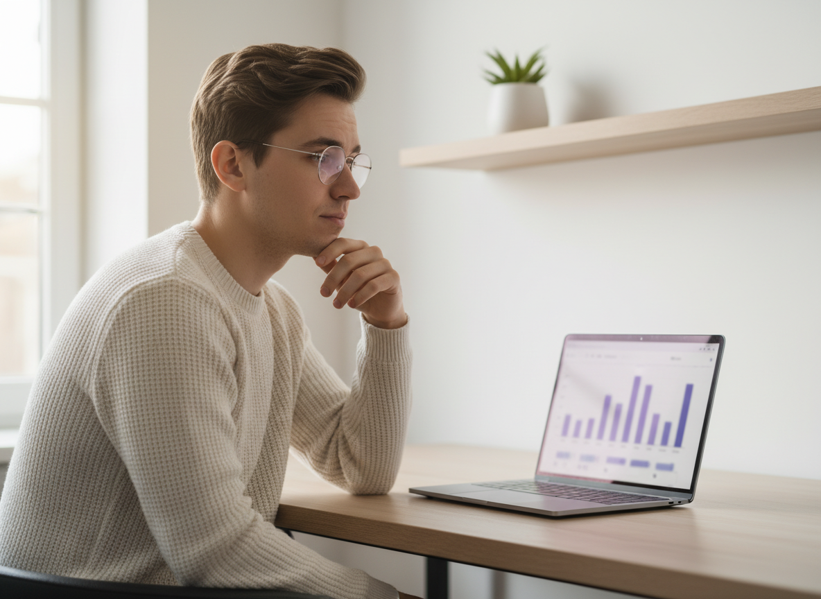 How Unfollower Tracker Apps Detect Changes: Clean professional lifestyle photography, young adult content creator in their l