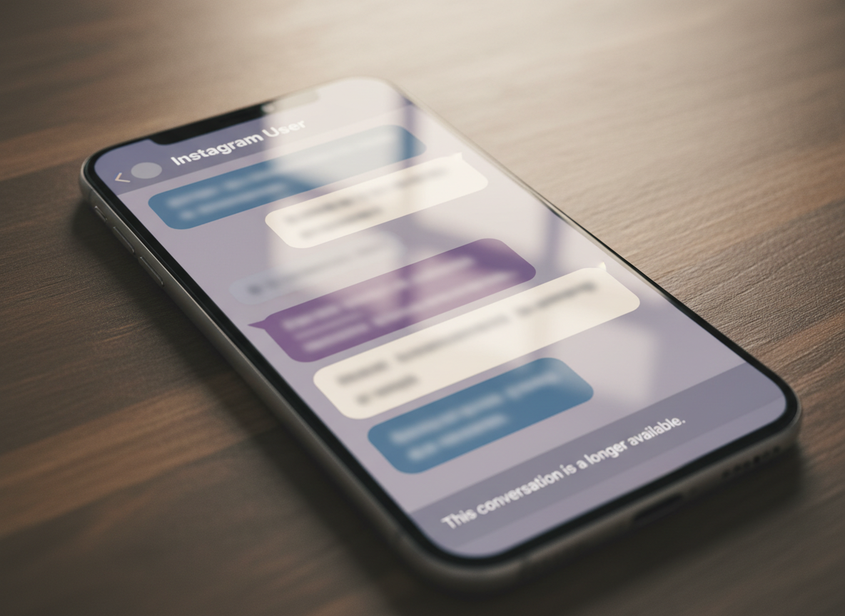Why Instagram Says User Not Found: Close-up of a smartphone screen showing an Instagram direct message conversation