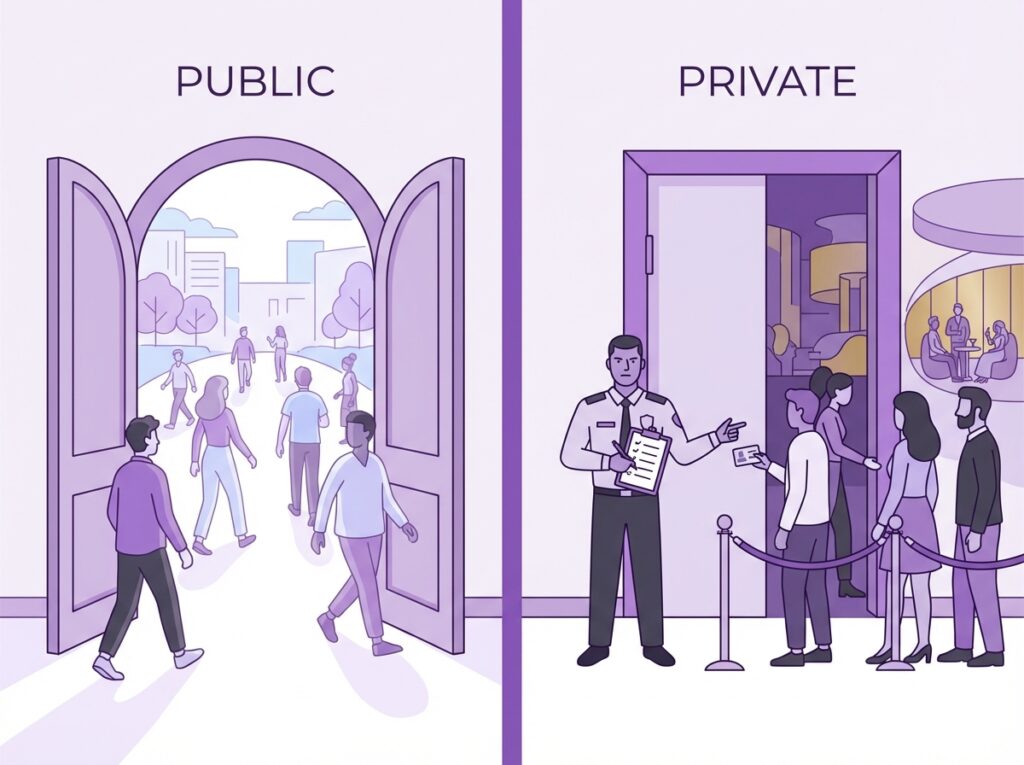 Side by side comparison showing the differences between public and private Instagram accounts including follower visibility and content access