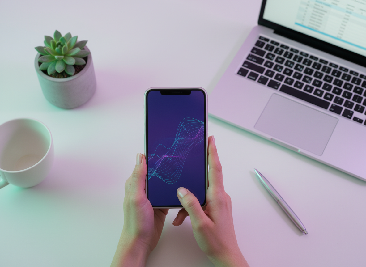 How Instagram Unfollow Tracking Works: Clean professional product photography style, overhead flat lay composition on m