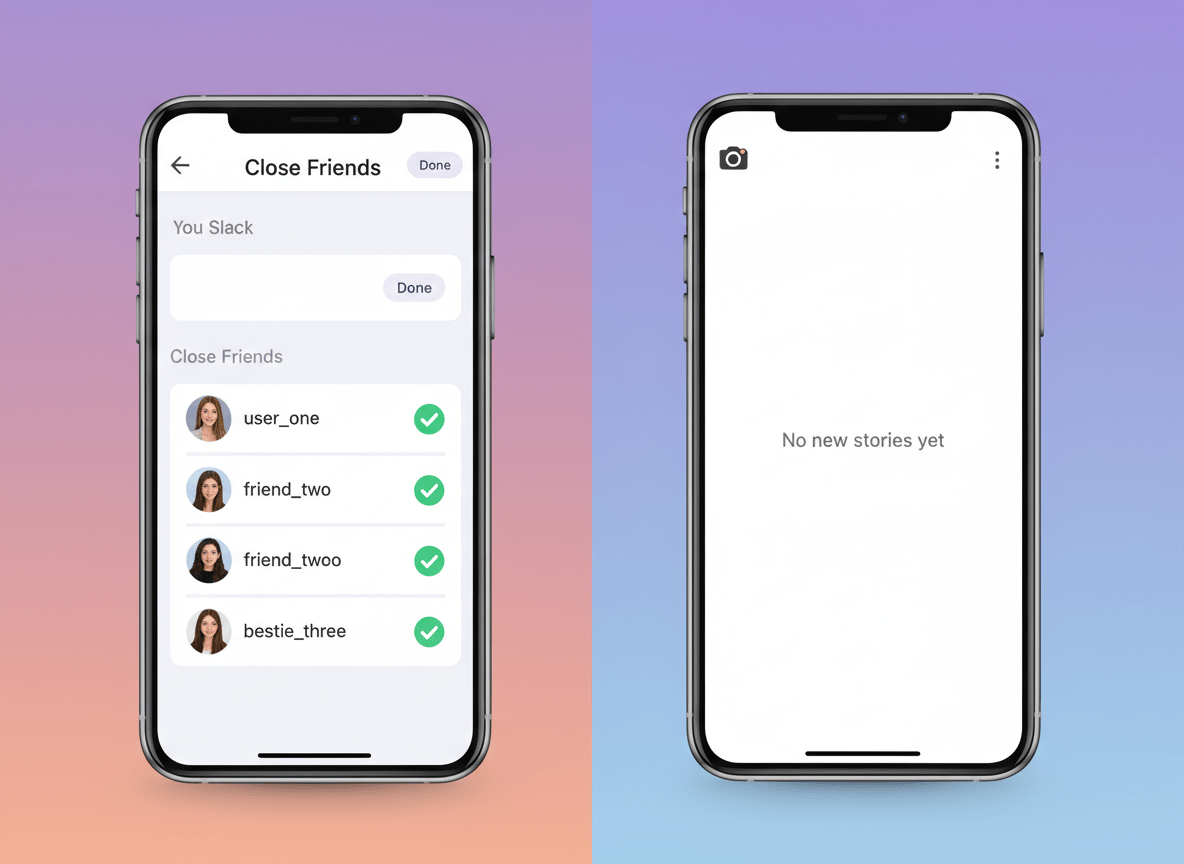 Why Your Girlfriend Hid Her Instagram Stories: Split-screen style illustration showing two smartphone screens side by side...