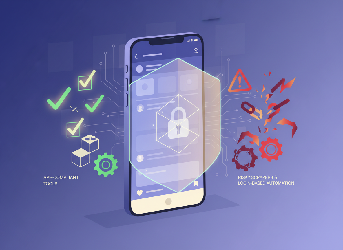 Best Instagram Follower Tracker for Large Accounts (50k+): A conceptual illustration showing a smartphone displaying Insta...