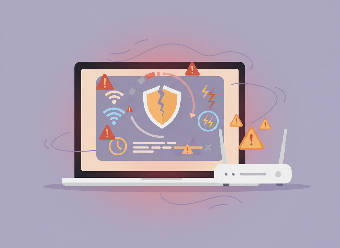Follower Tracker Without Login Is It Possible: Illustration of a laptop screen showing an error or warning state with a su...