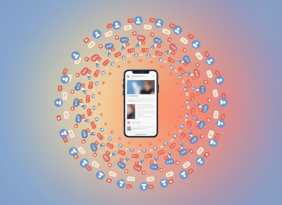 When Instagram Checking Becomes a Red Flag: A conceptual illustration showing a smartphone with Instagram-style notification