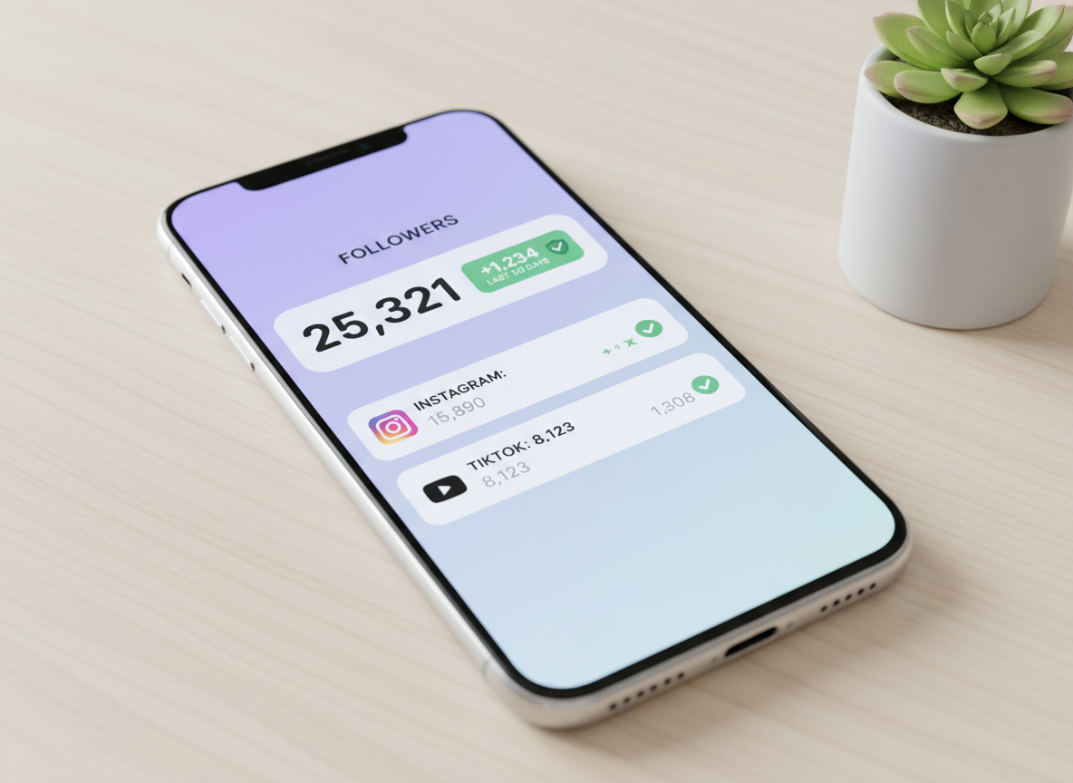 What to Do If a Tracker Flagged Your Account: Clean, minimal smartphone screen showing a simple follower tracking dashboar...